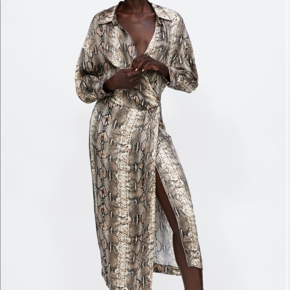NWOT Zara Snake-print Dress - Picture 2 of 5